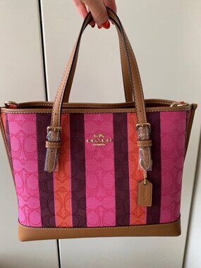 COACH C4086 MOLLIE TOTE 25 IN SIGNATURE JACQUARD WITH STRIPES